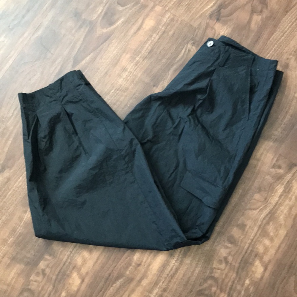 PrettyLittleThings Black Parachute Shell Cargo Pants Size 6